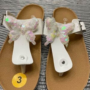 New white butterfly sandals